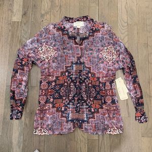 NWT Nicole Miller Printed Blouse - Size S